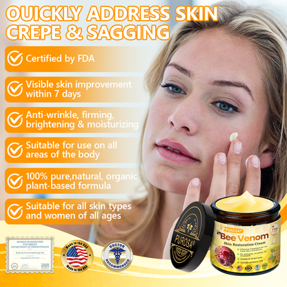 PUROSA® Bee Venom Multi-Action Cream 🐝🔥 LAST DAY — 80% OFF!A powerful anti-aging solution that targets:Deep wrinkles\Fine lines\Sagging skin\Uneven tone\Dryness