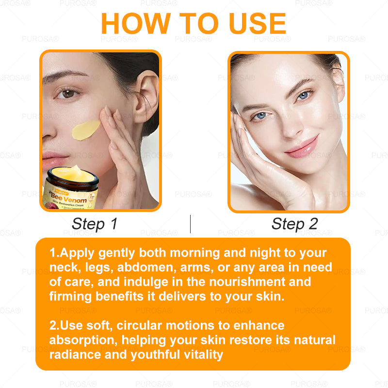 PUROSA® Bee Venom Multi-Action Cream 🐝🔥 LAST DAY — 80% OFF!A powerful anti-aging solution that targets:Deep wrinkles\Fine lines\Sagging skin\Uneven tone\Dryness